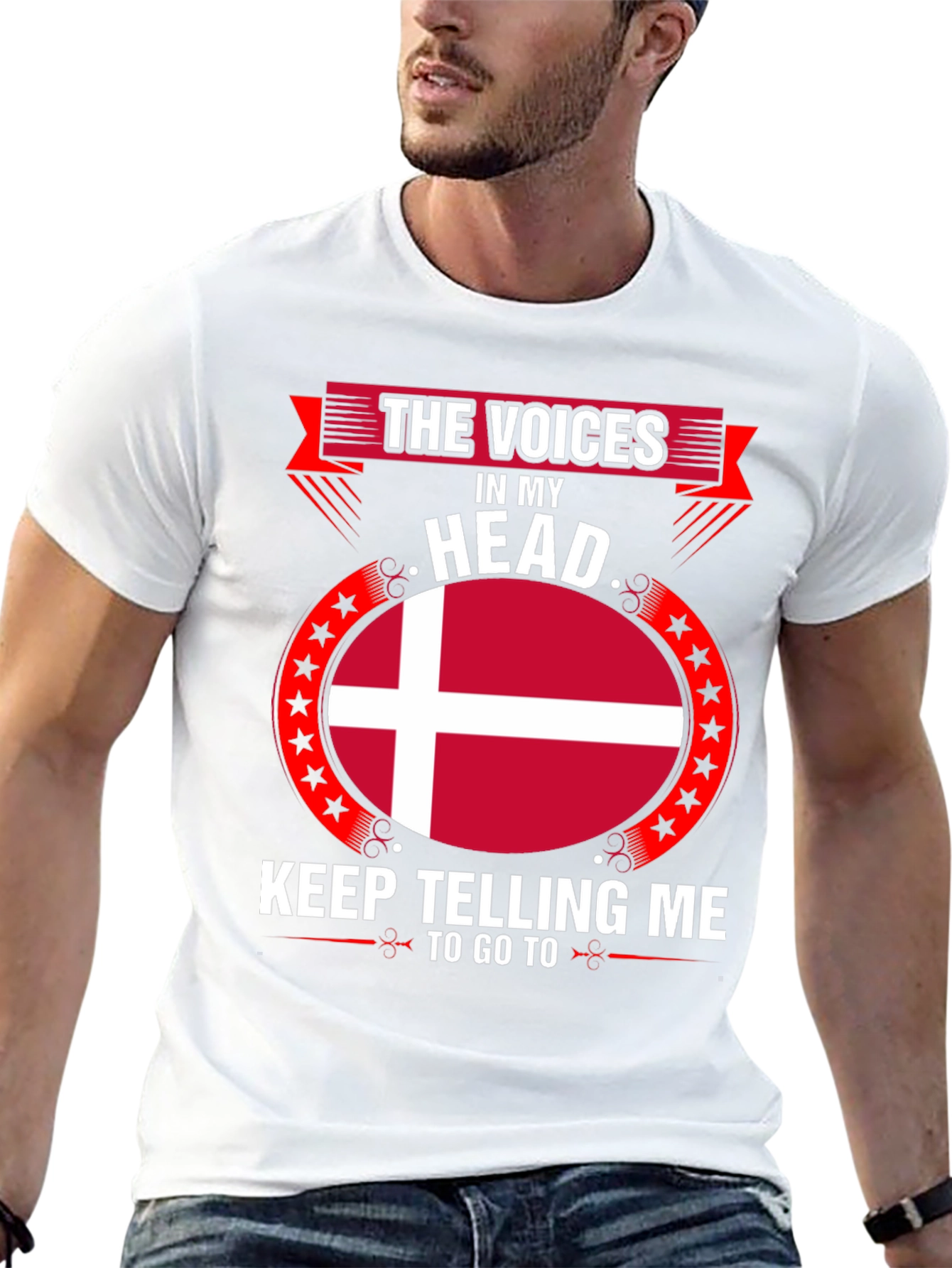 Danish Flag T-Shirt - The Voices in My Head
