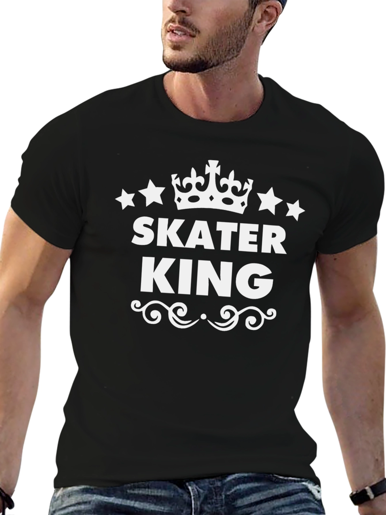 Skater King Black Graphic Tee