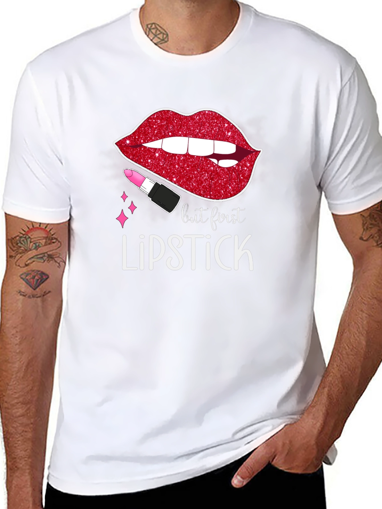 But First Lipstick Graphic Tee - Stylish & Trendy