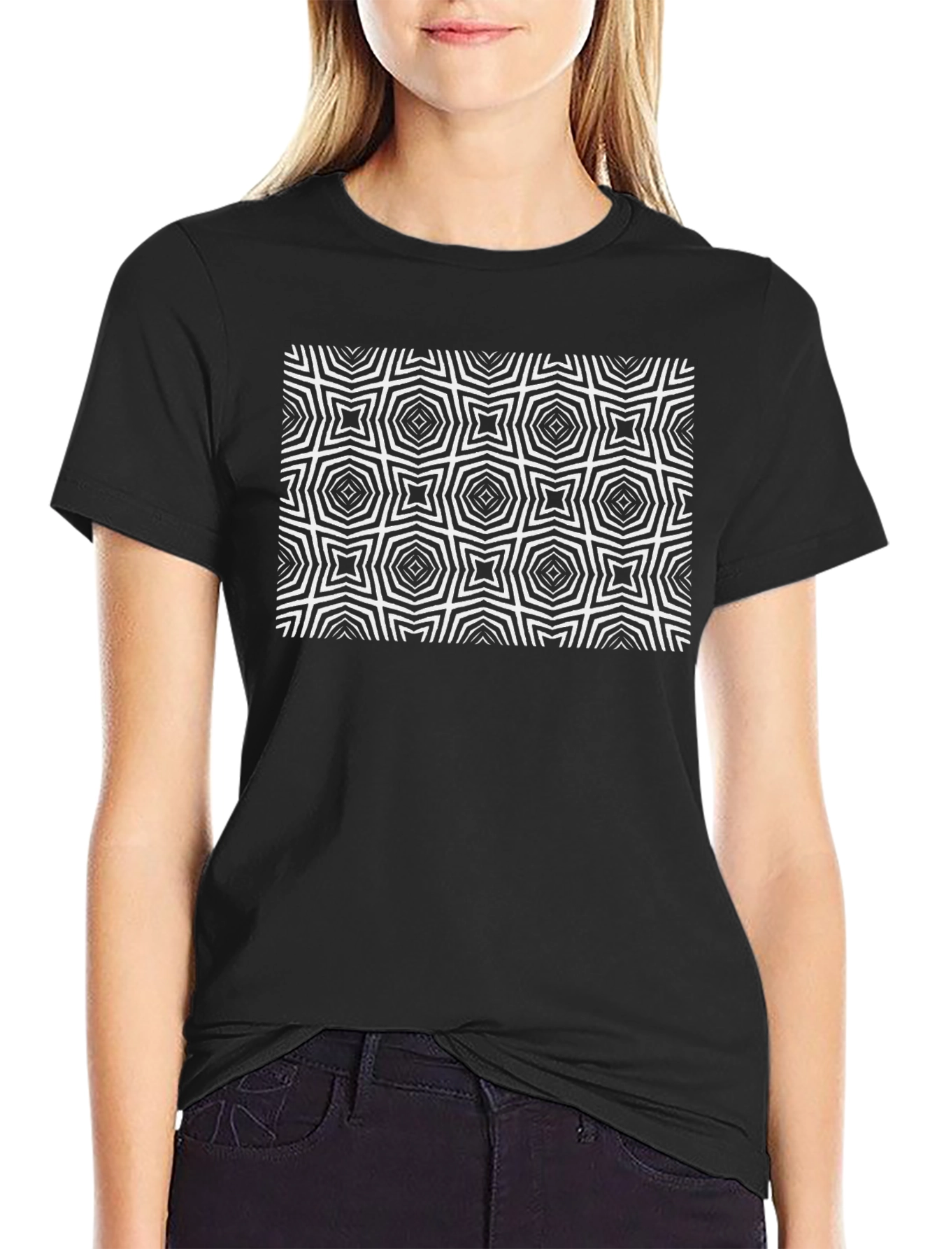 Geometric Pattern T-Shirt - Modern Op Art Design