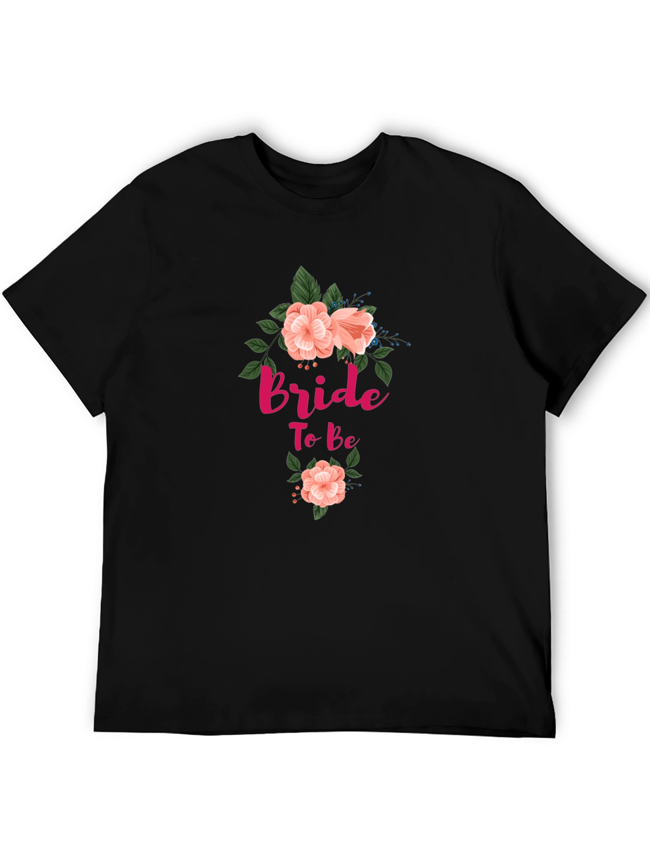 Bride To Be Floral T-Shirt - Black