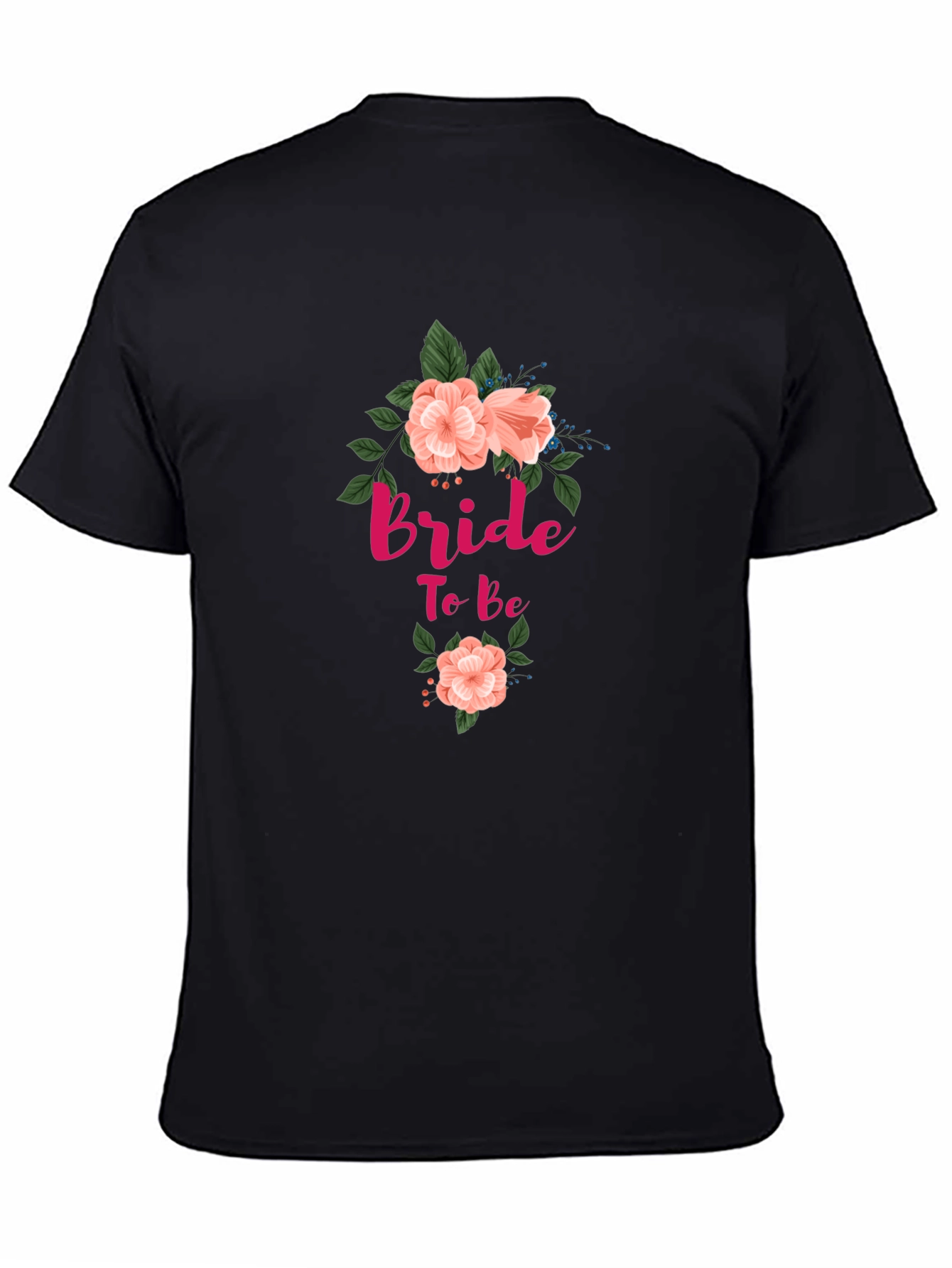 Bride To Be Floral T-Shirt - Black