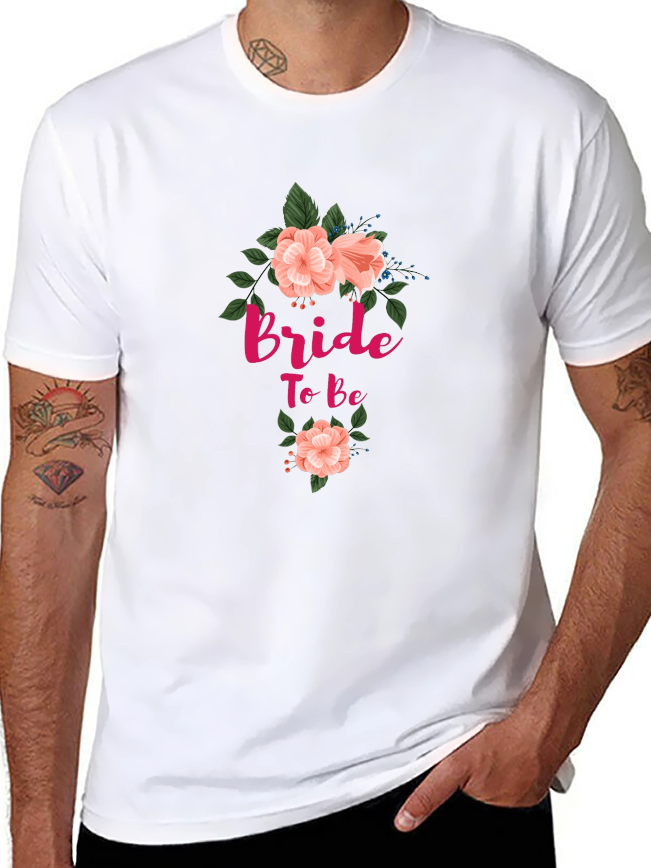 Bride To Be Floral T-Shirt - Black