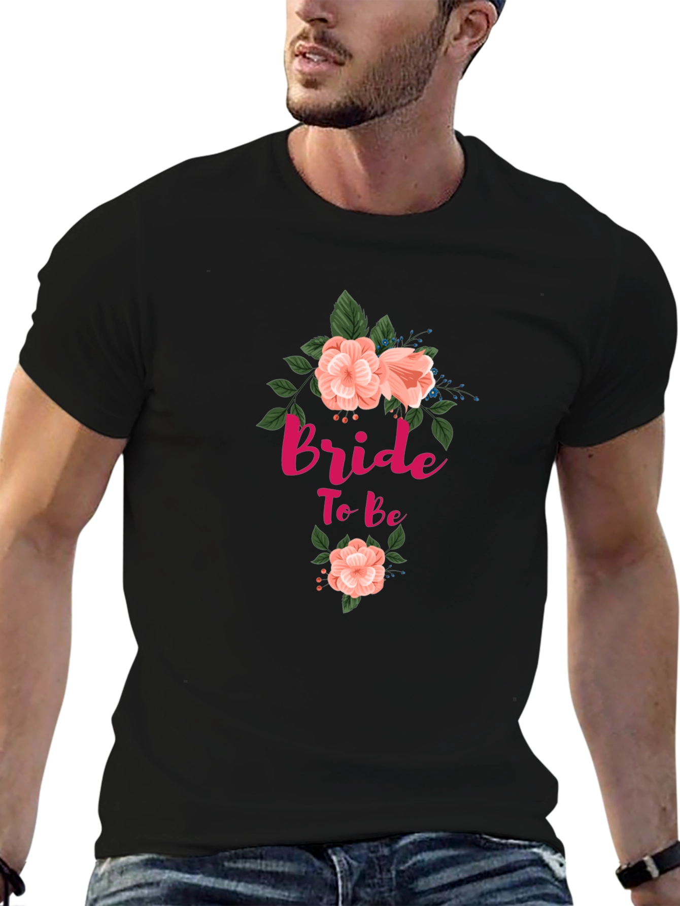 Bride To Be Floral T-Shirt - Black