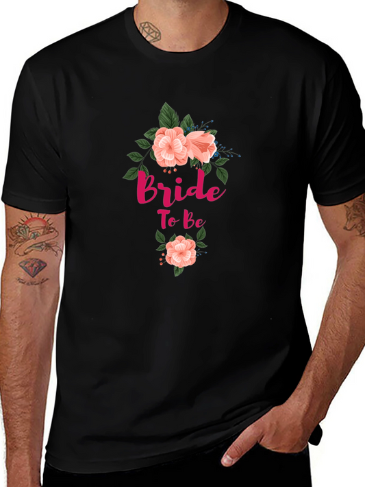 Bride To Be Floral T-Shirt - Black