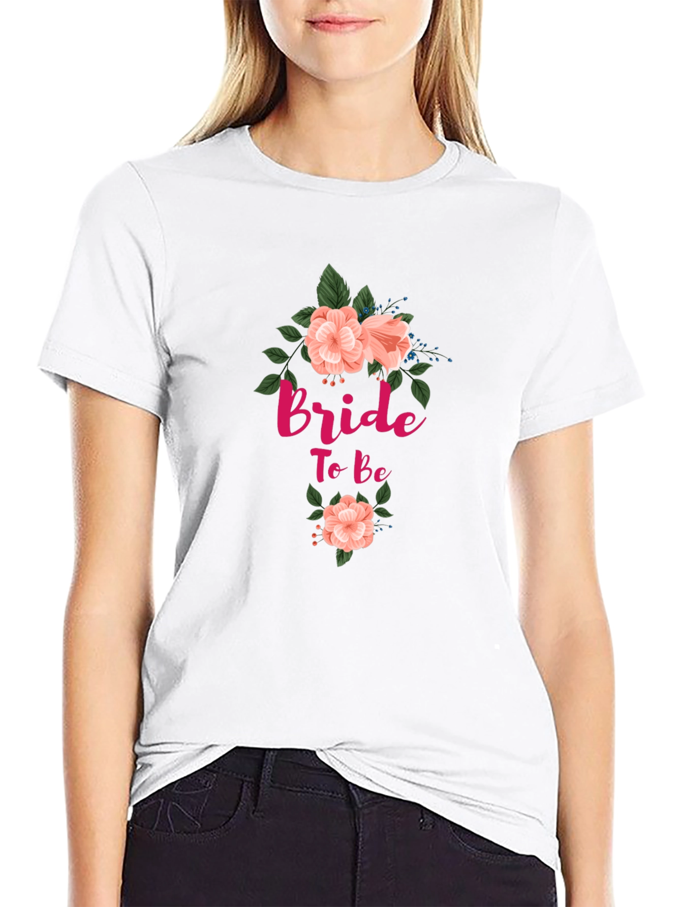 Bride To Be Floral T-Shirt - Black