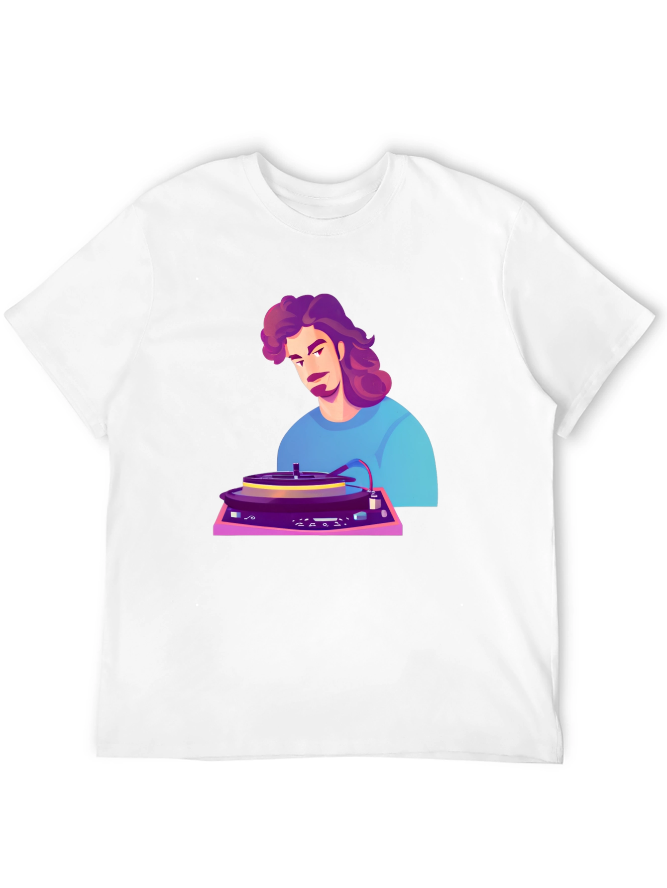 Retro DJ Cartoon Black T-Shirt