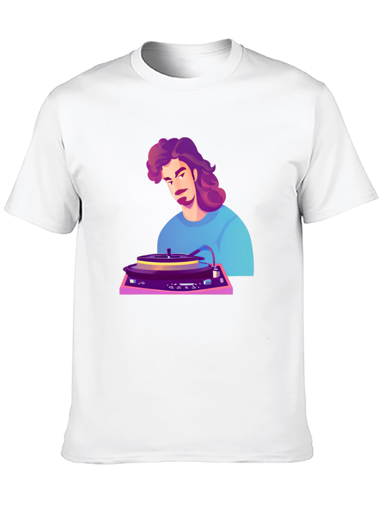 Retro DJ Cartoon Black T-Shirt