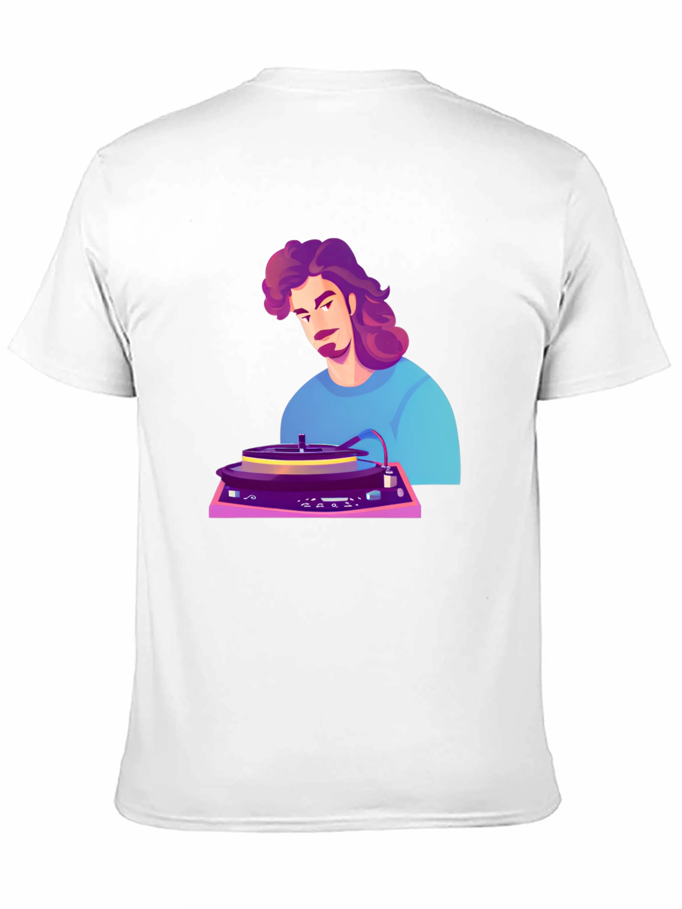 Retro DJ Cartoon Black T-Shirt