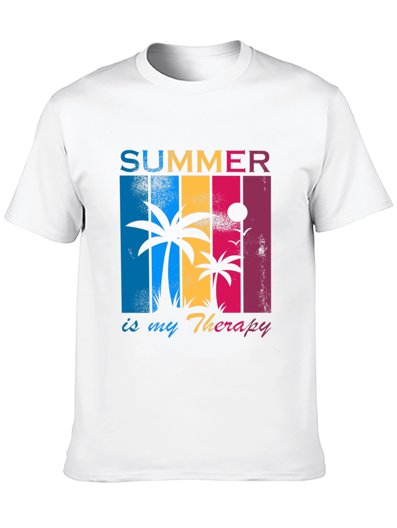 Summer Therapy T-Shirt - Tropical Palm Tree Design