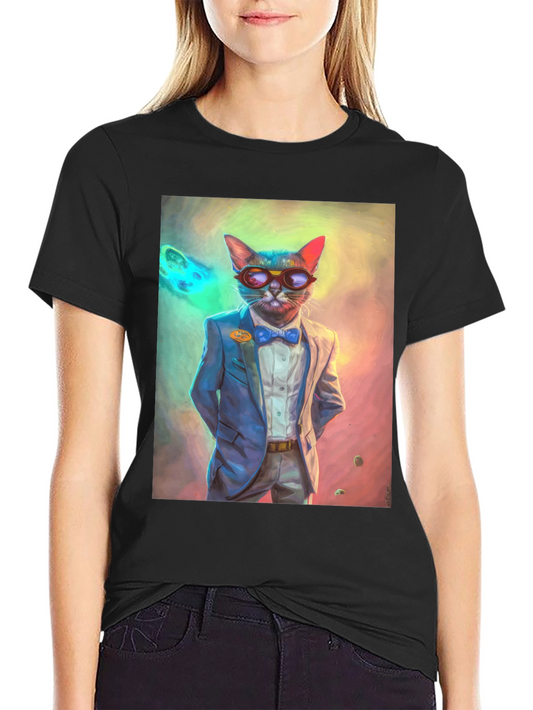 Cool Cat T-Shirt - Suave Feline in a Suit