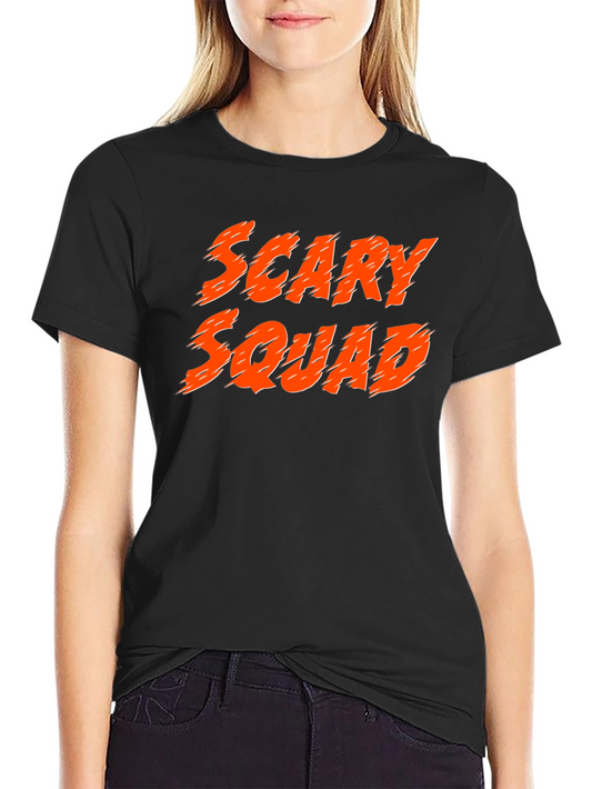 Scary Squad Graphic Print Black T-Shirt