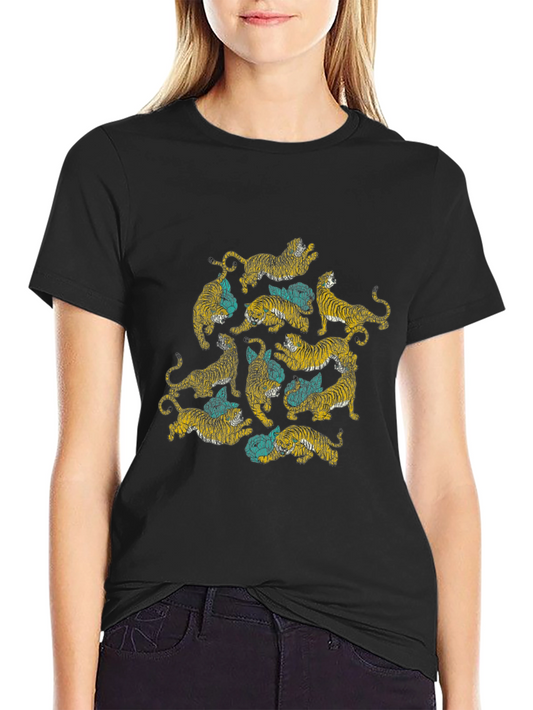 Graphic Tiger Print Crew Neck T-Shirt