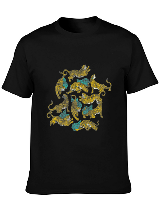 Graphic Tiger Print Crew Neck T-Shirt