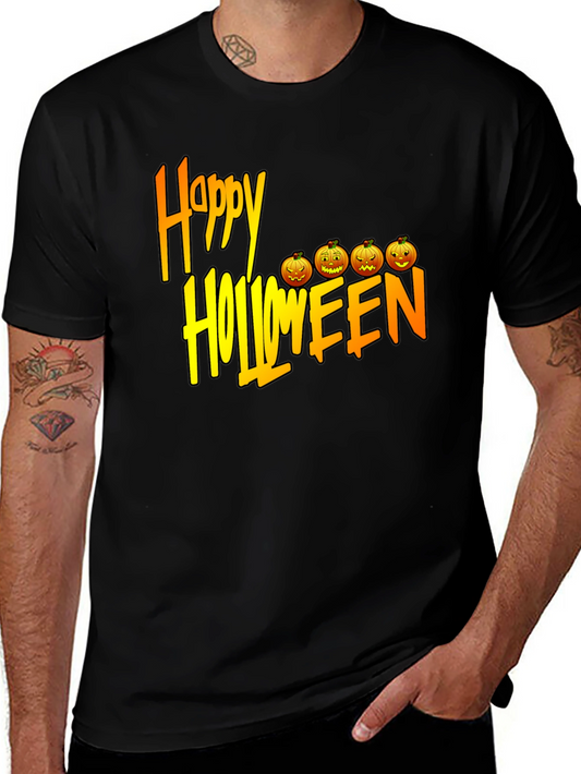 Happy Halloween Black Graphic T-Shirt