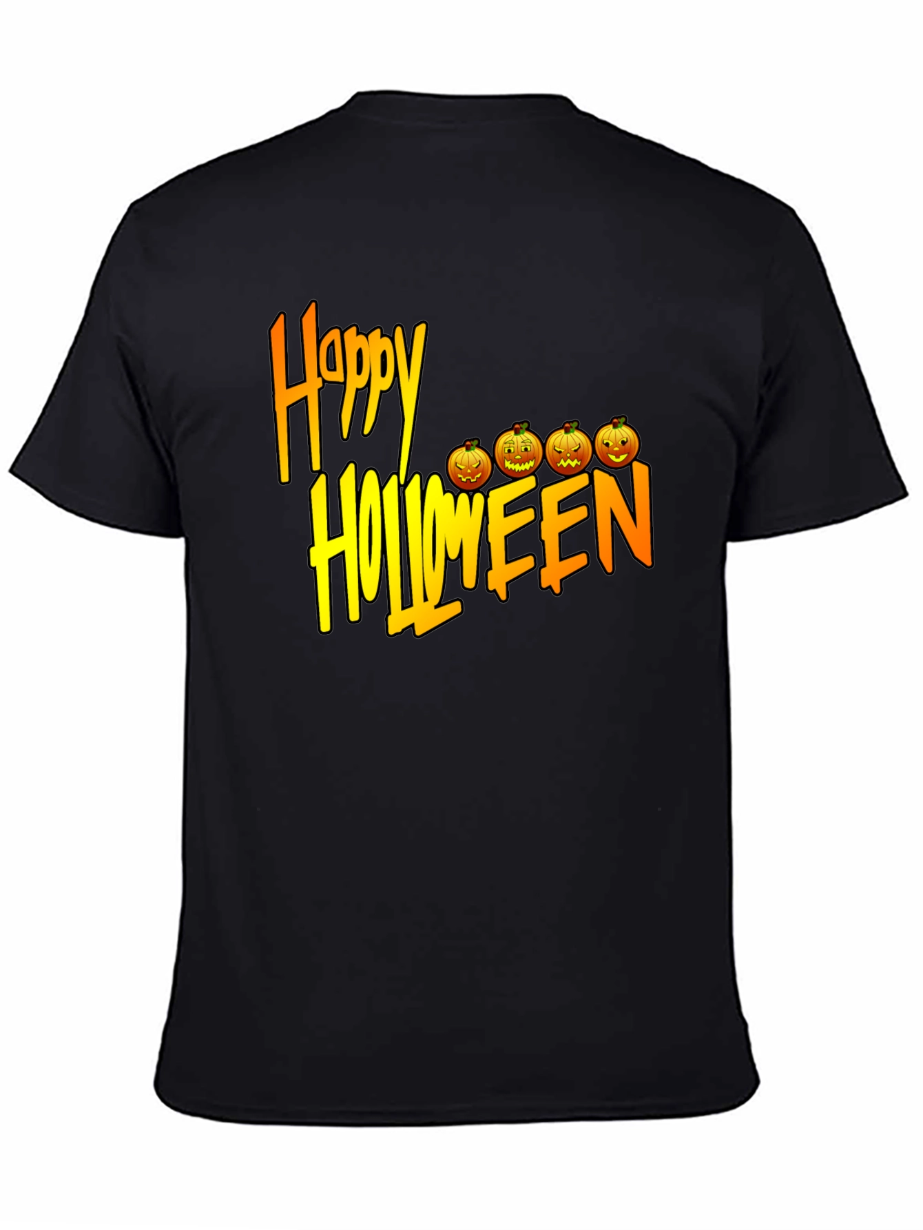 Happy Halloween Black Graphic T-Shirt