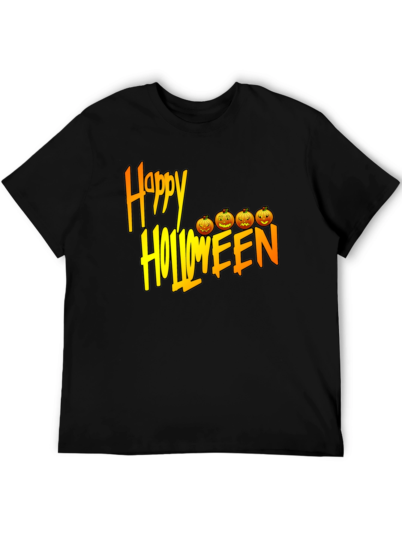 Happy Halloween Black Graphic T-Shirt
