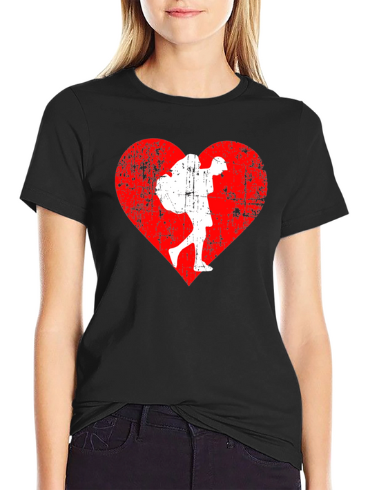 Heart Hiker Graphic Tee - Travel Lover Shirt