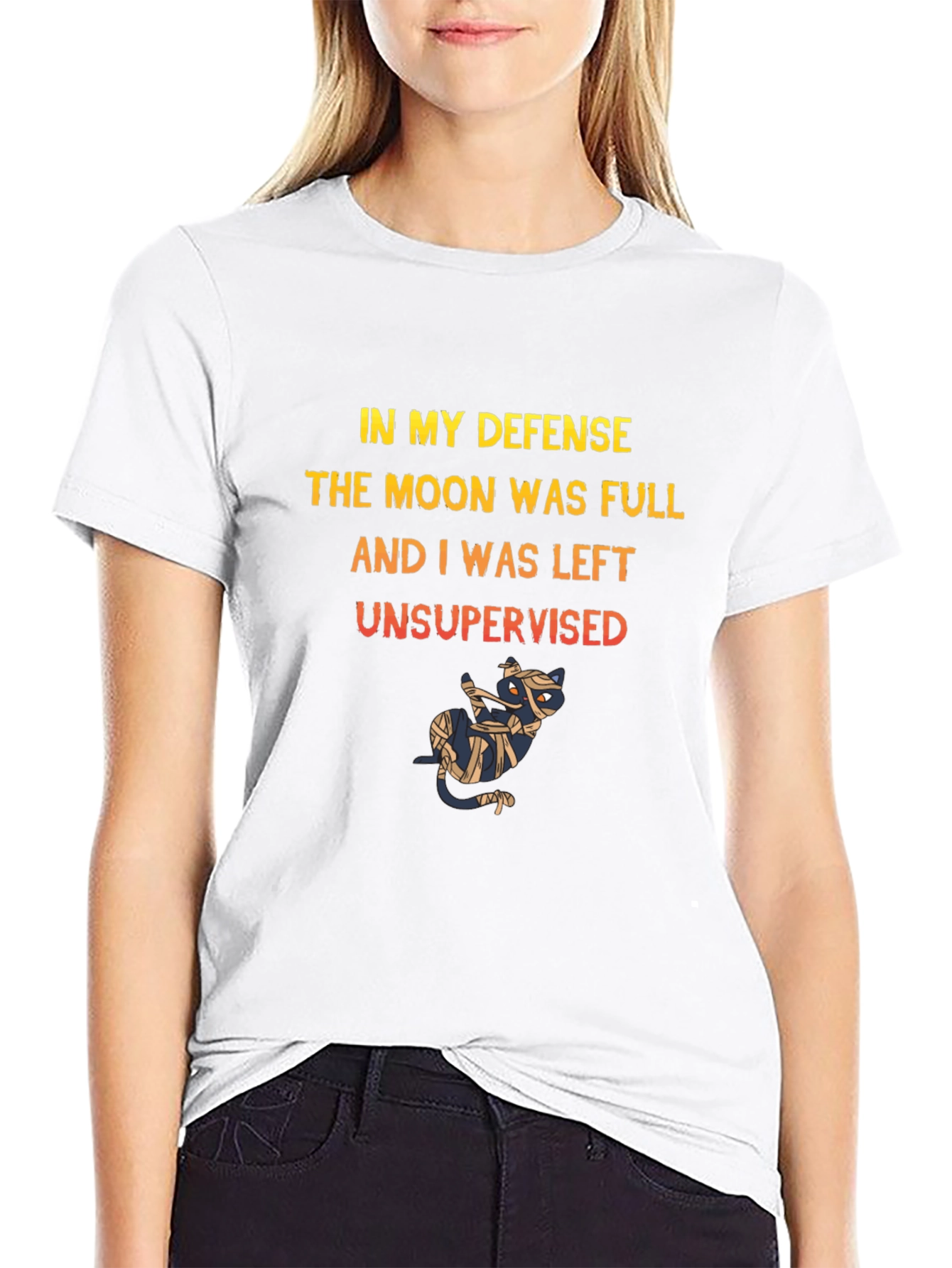 Funny Halloween Cat Mummy T-Shirt