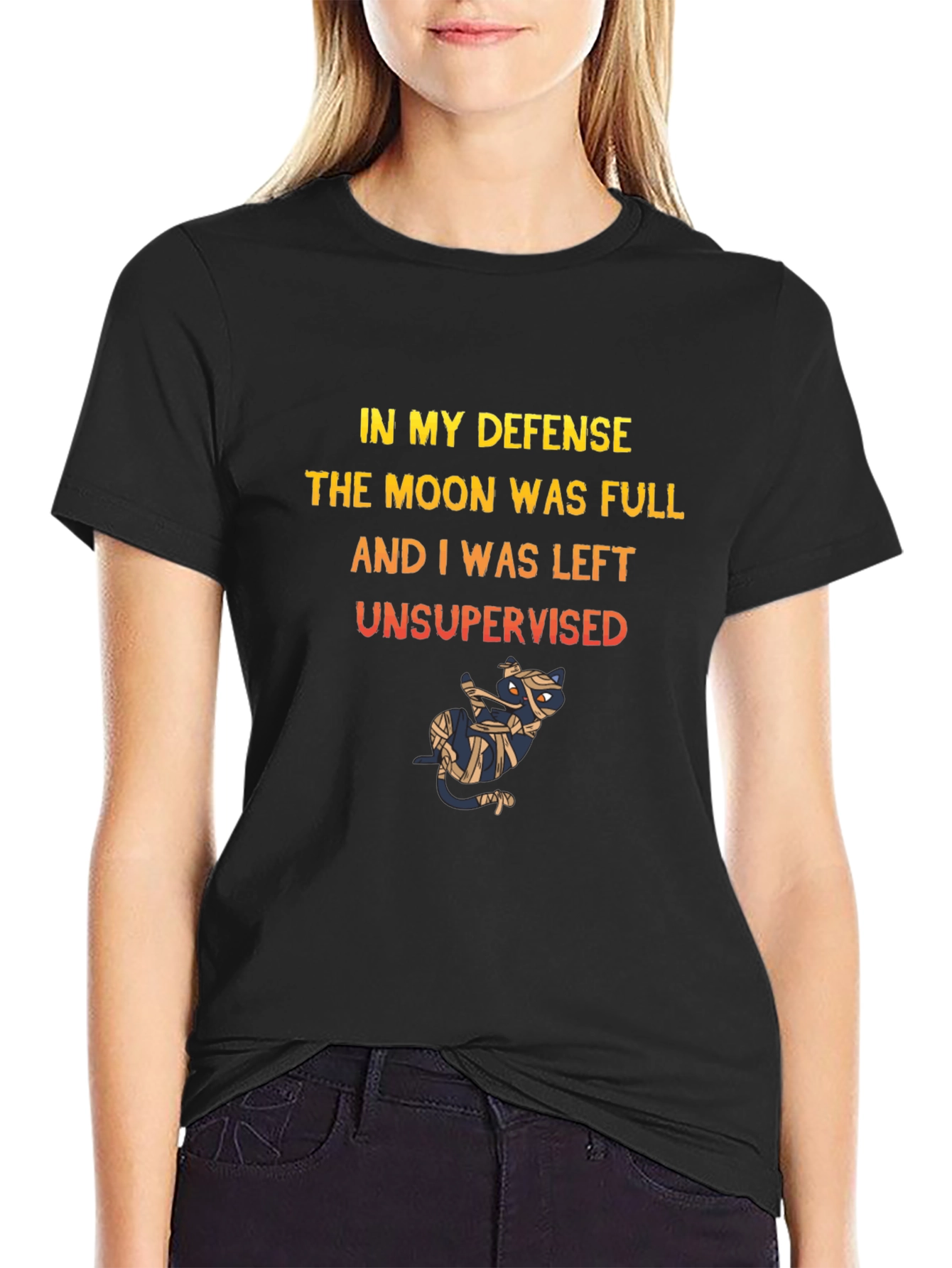 Funny Halloween Cat Mummy T-Shirt