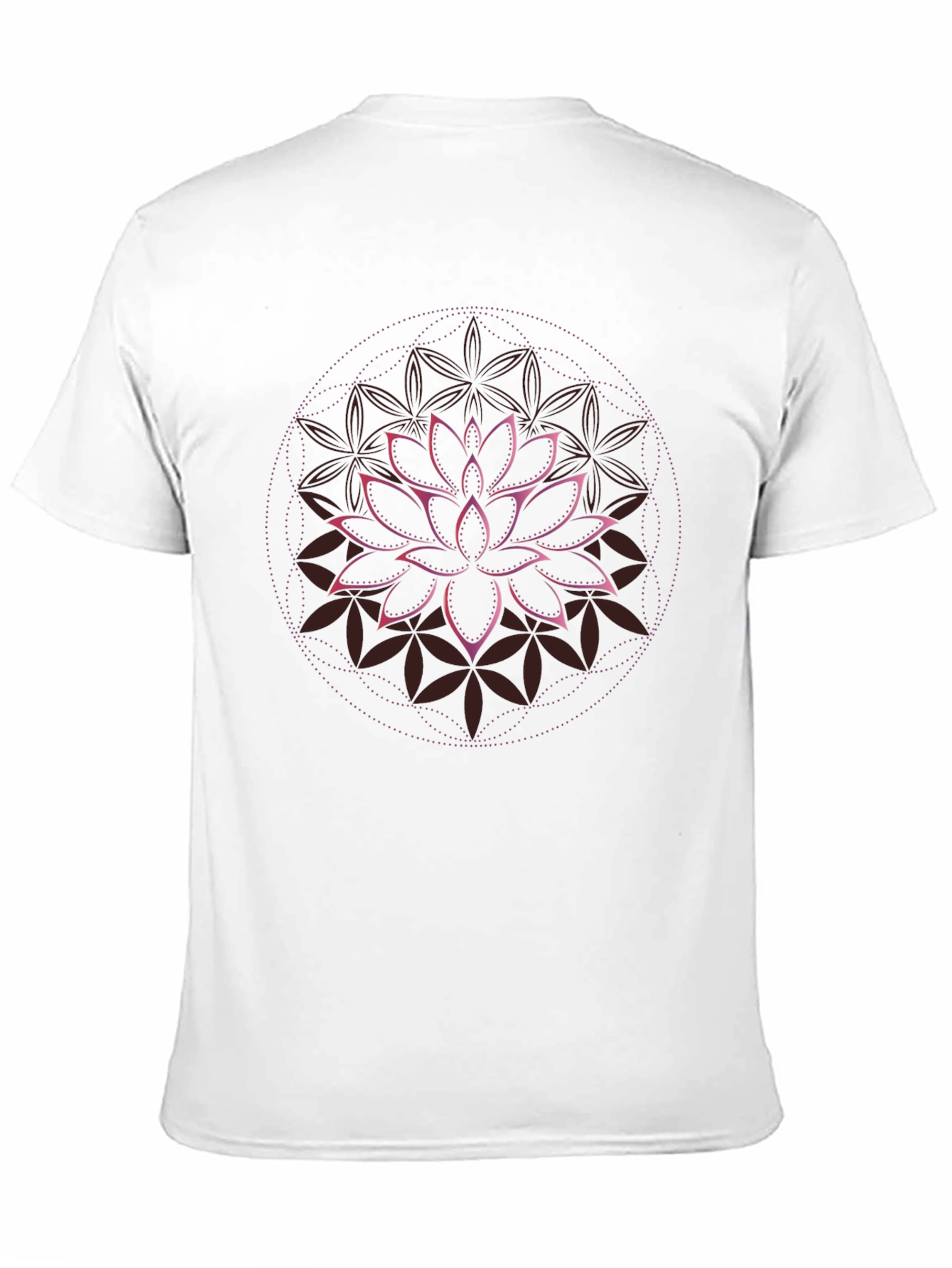 Lotus Flower Mandala Graphic Tee - Black Cotton T-Shirt