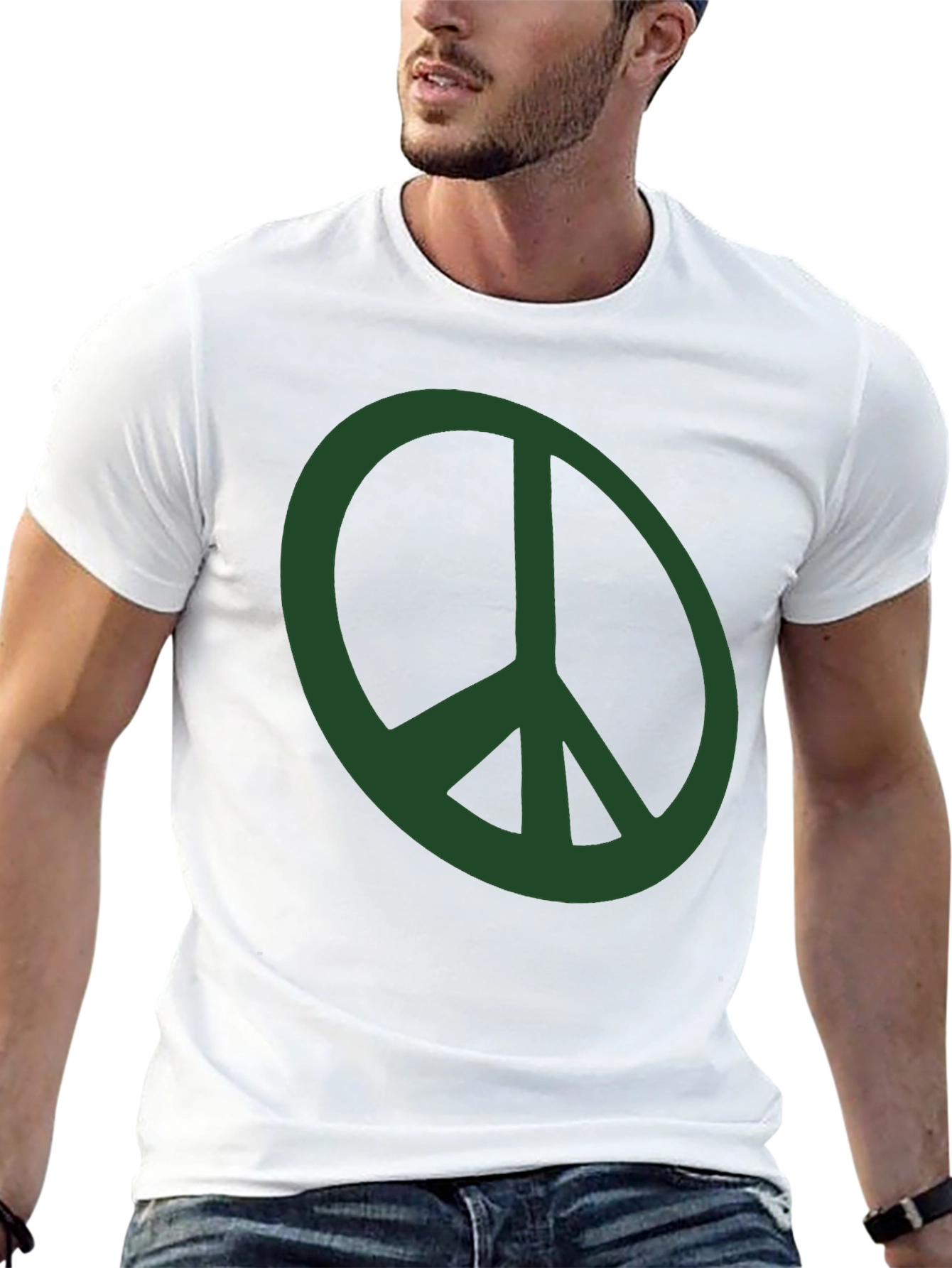 Peace Symbol Graphic Tee - Mens Black T-Shirt