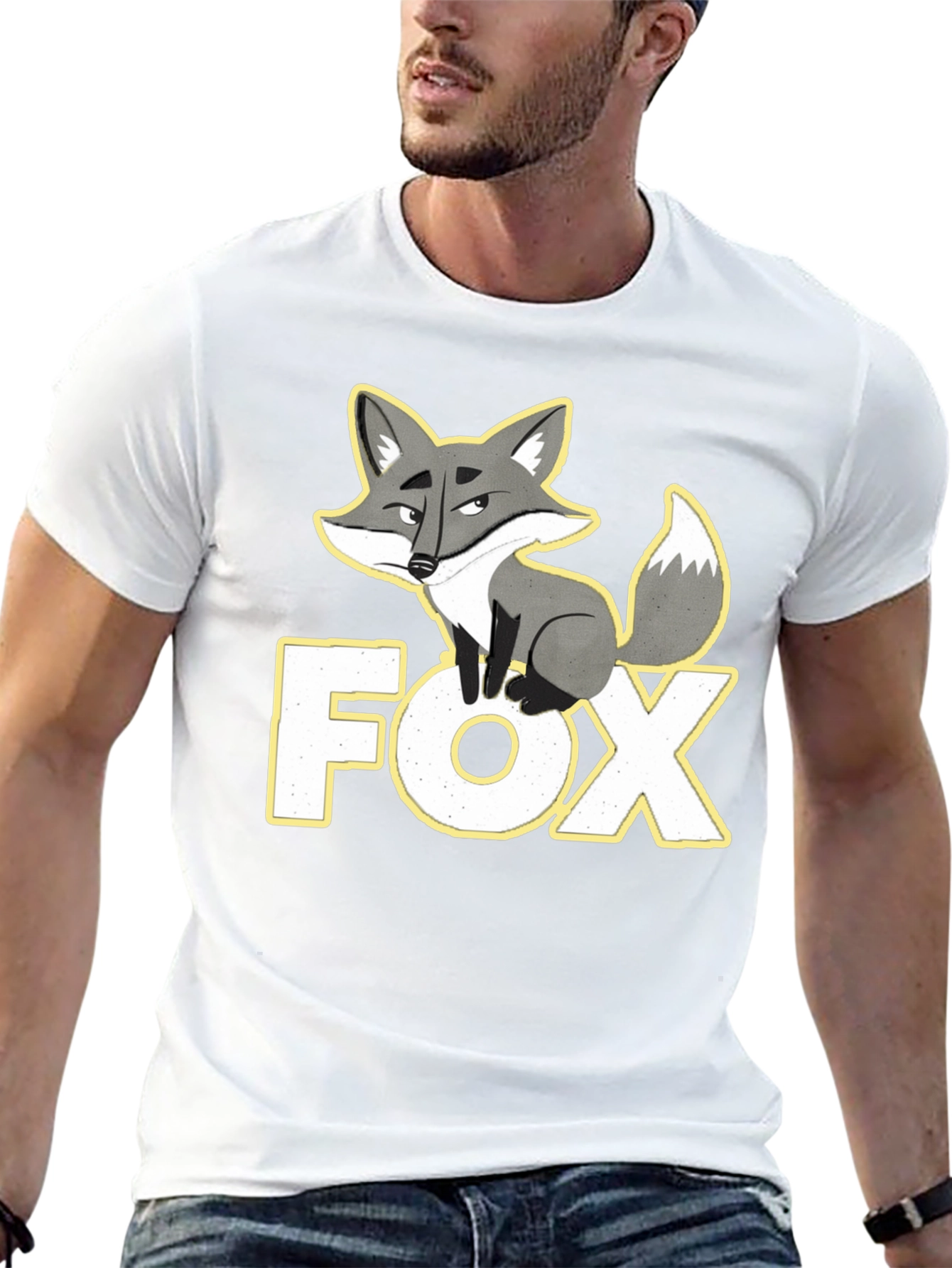 Fox Graphic T-Shirt - Black Cotton Tee