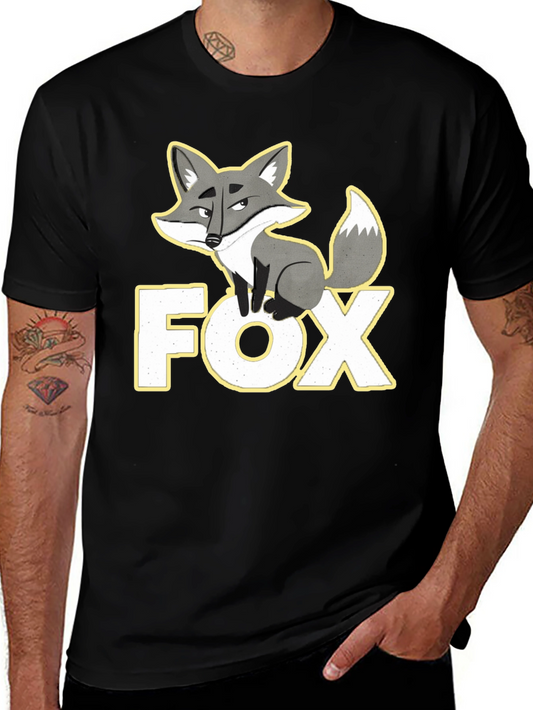 Fox Graphic T-Shirt - Black Cotton Tee
