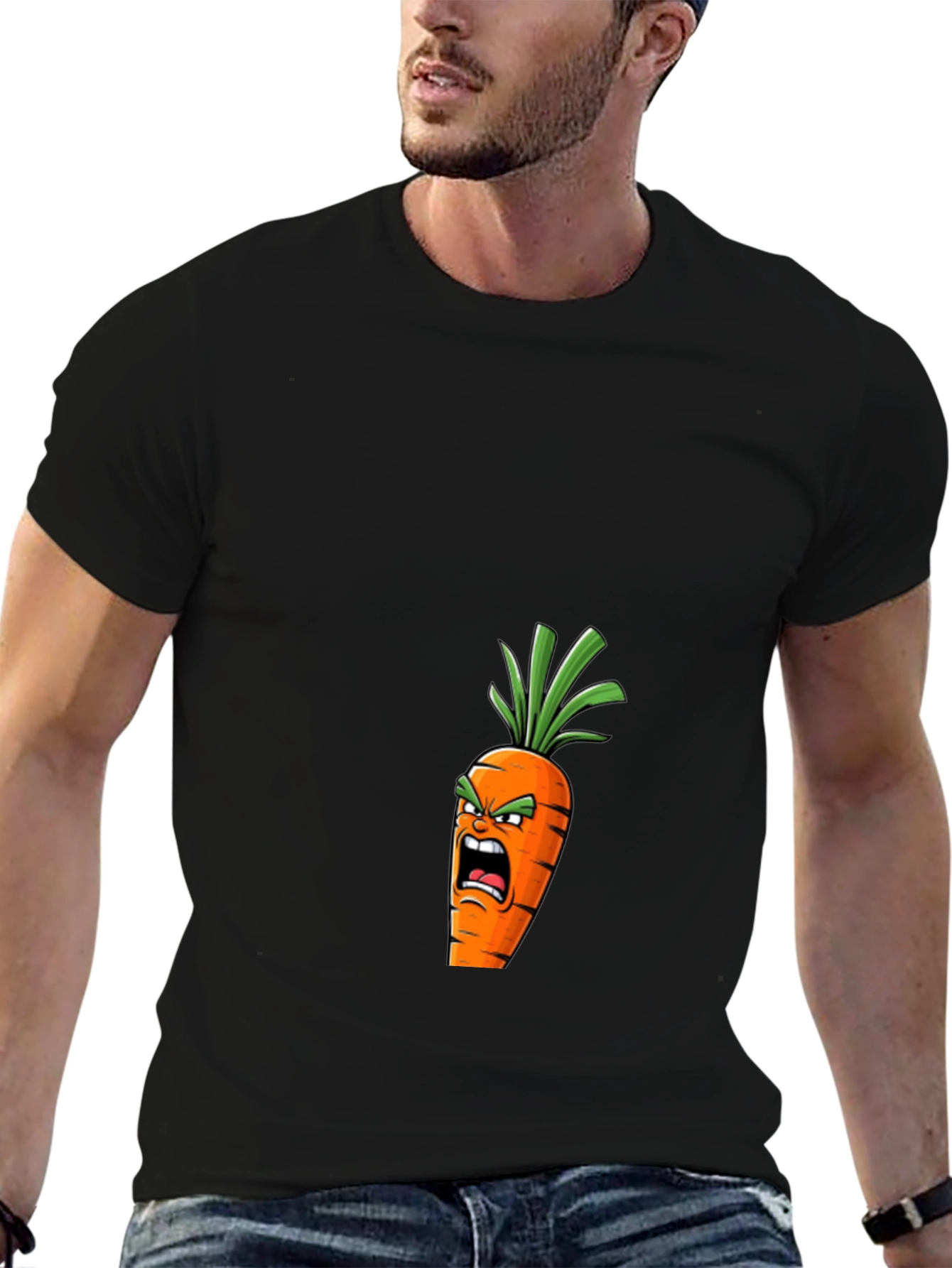 Angry Carrot Graphic T-Shirt - Black