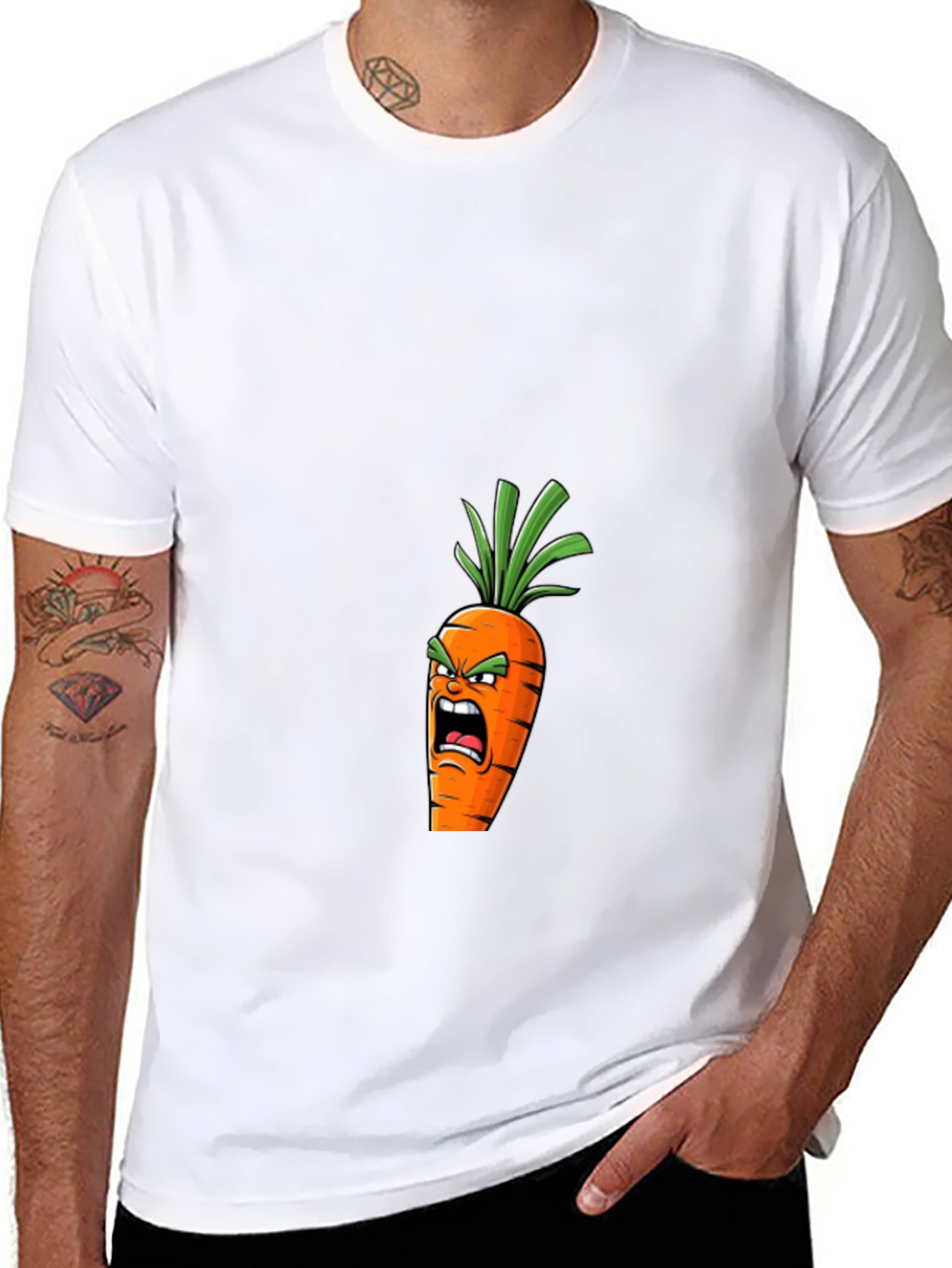 Angry Carrot Graphic T-Shirt - Black