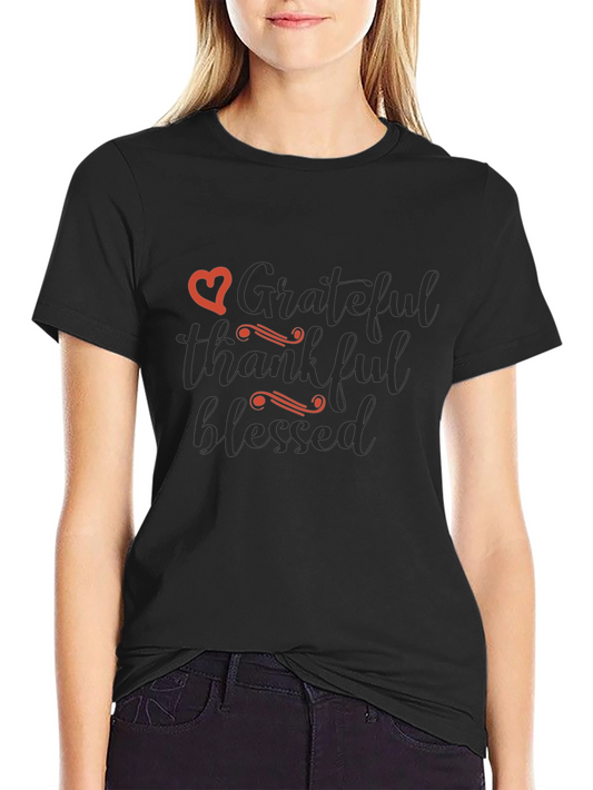 Grateful Thankful Blessed T-Shirt - Black