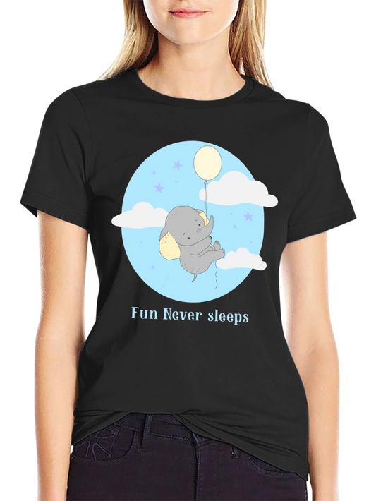 Fun Never Sleeps Elephant Balloon Graphic Tee
