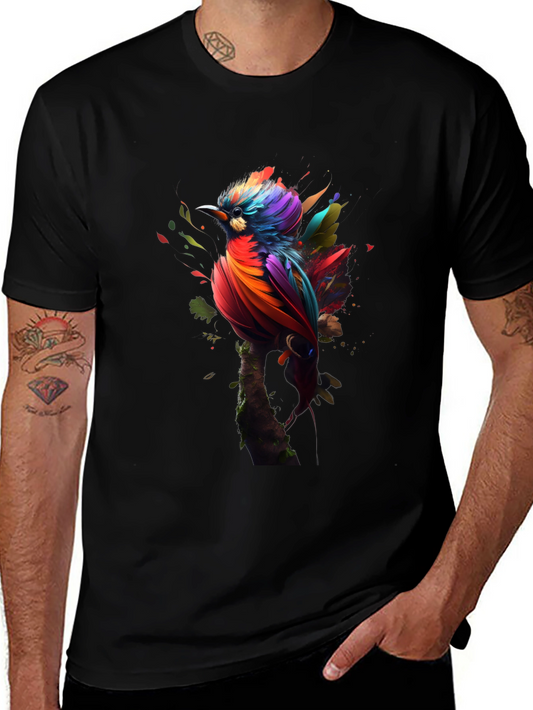 Colorful Bird Graphic Tee - Unique Design