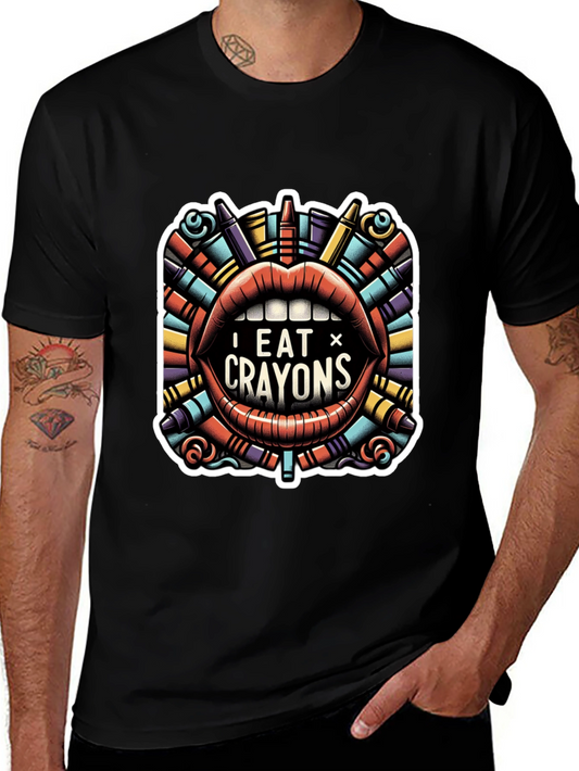 I Eat Crayons Graphic Tee - Funny Novelty Shirt