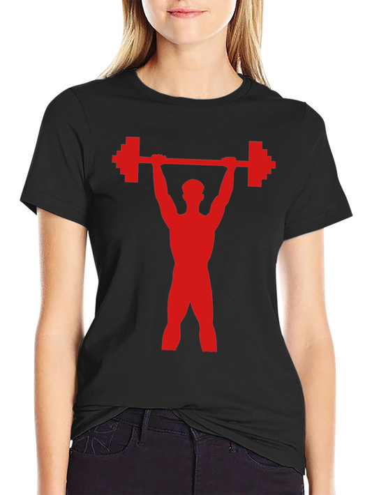 Weightlifter Graphic Tee - Pixel Powerlift Design