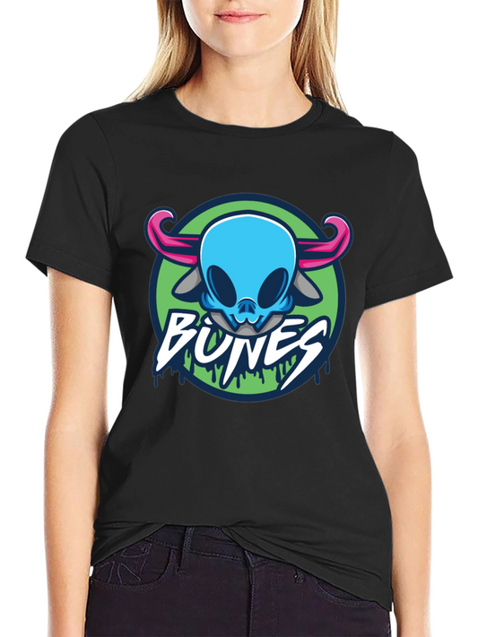 Bones T-Shirt Graphic Skull Horns