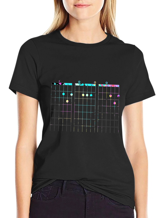Guitar Chord Chart Black T-Shirt