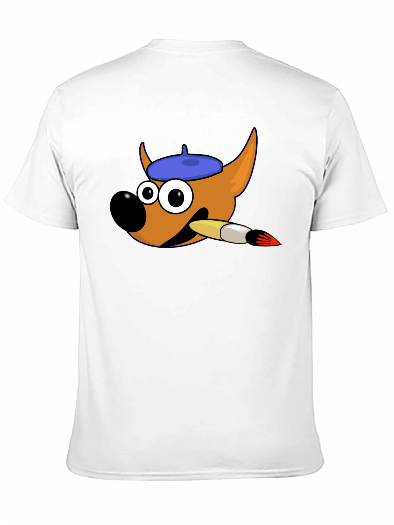 Cartoon Mascot Black Cotton T-Shirt