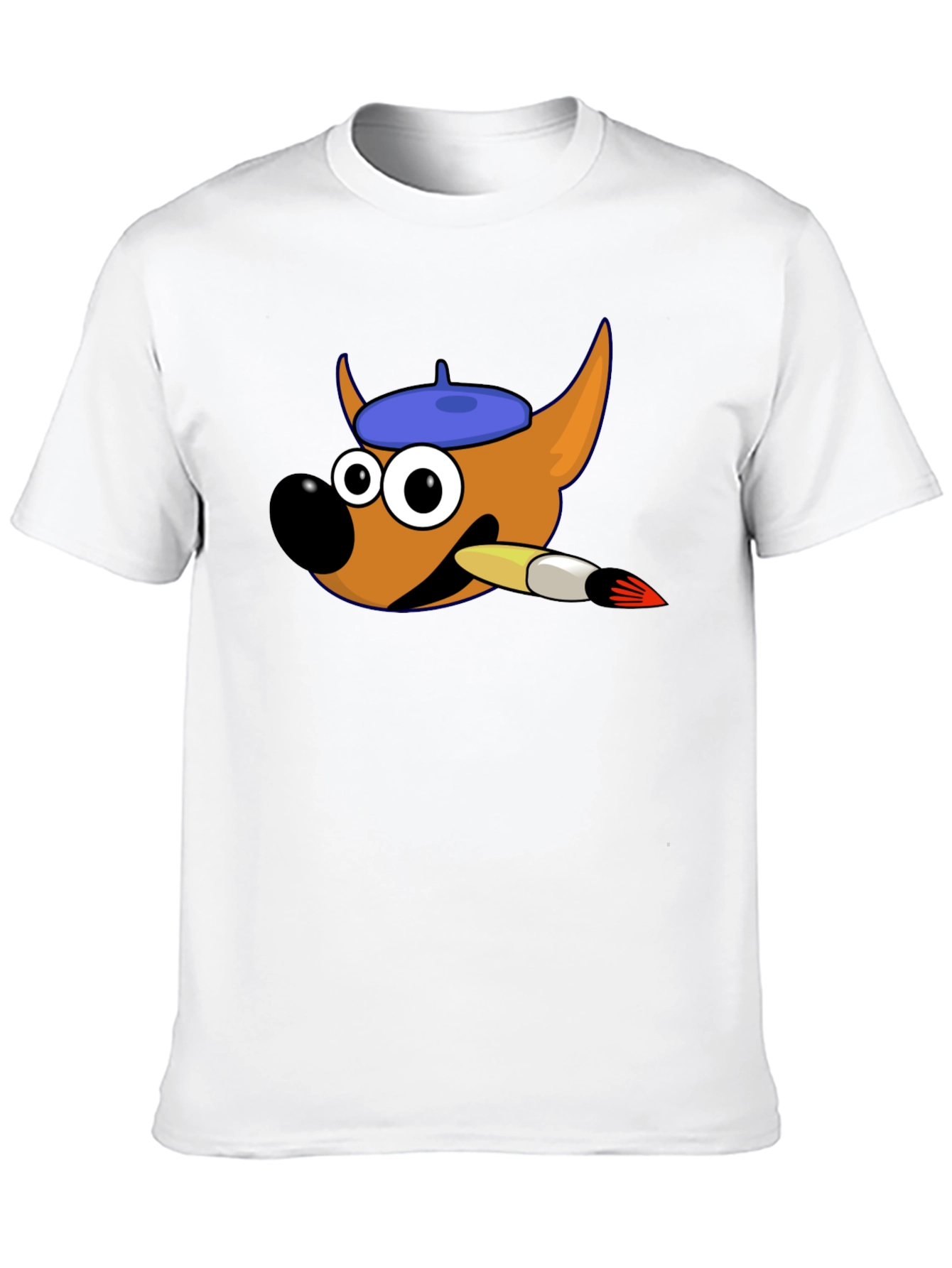 Cartoon Mascot Black Cotton T-Shirt