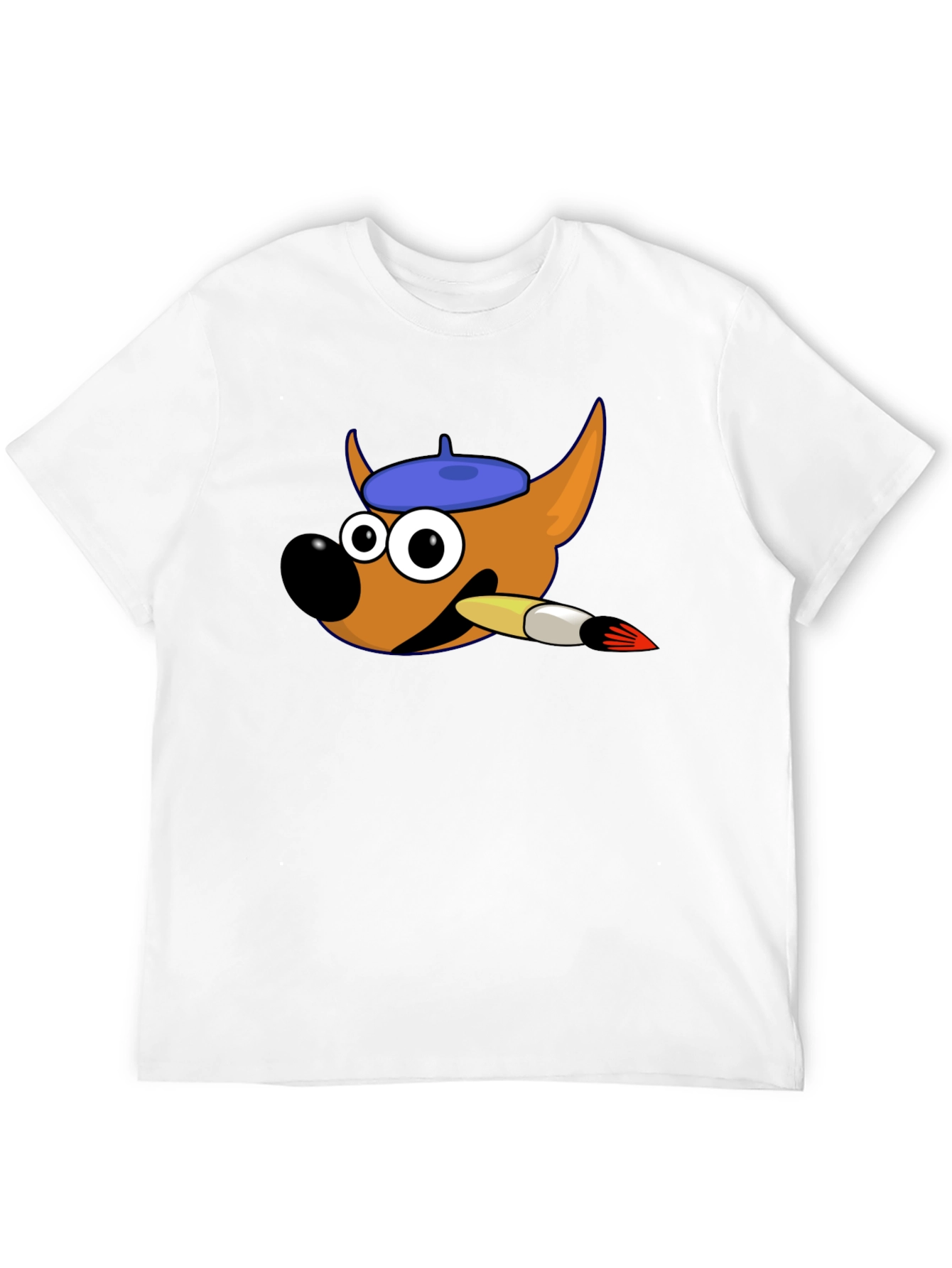 Cartoon Mascot Black Cotton T-Shirt