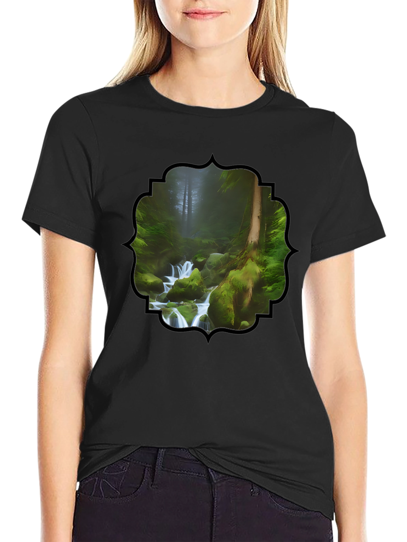 Forest Stream Graphic T-Shirt - Nature Lover Tee