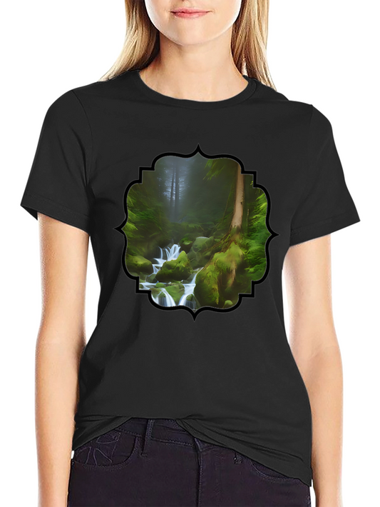 Forest Stream Graphic T-Shirt - Nature Lover Tee