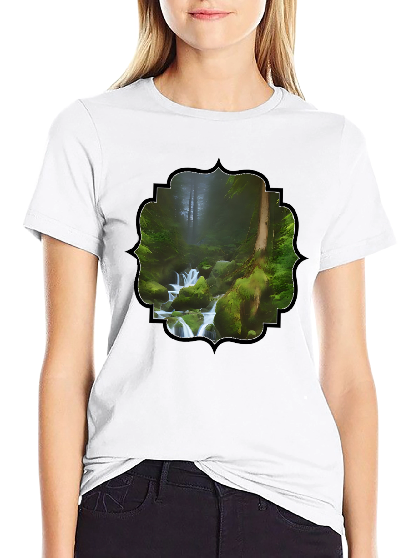 Forest Stream Graphic T-Shirt - Nature Lover Tee