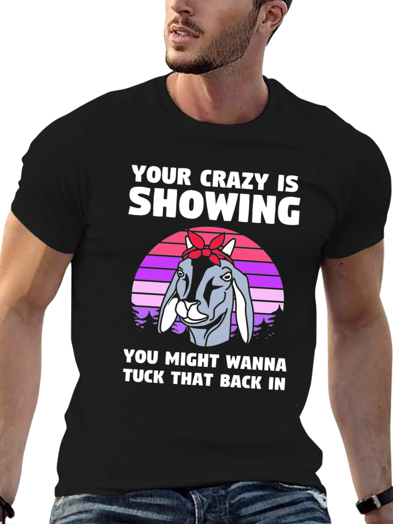 Crazy Goat Graphic Tee - Tuck That Back In