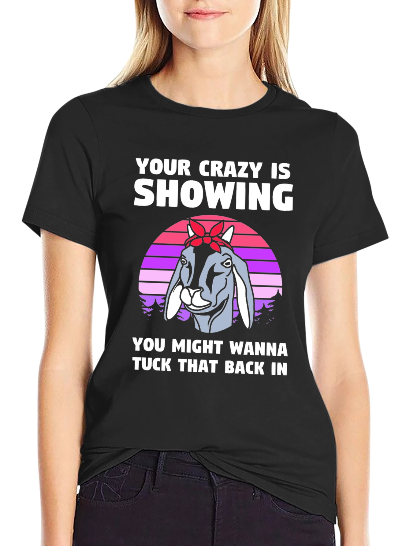 Crazy Goat Graphic Tee - Tuck That Back In