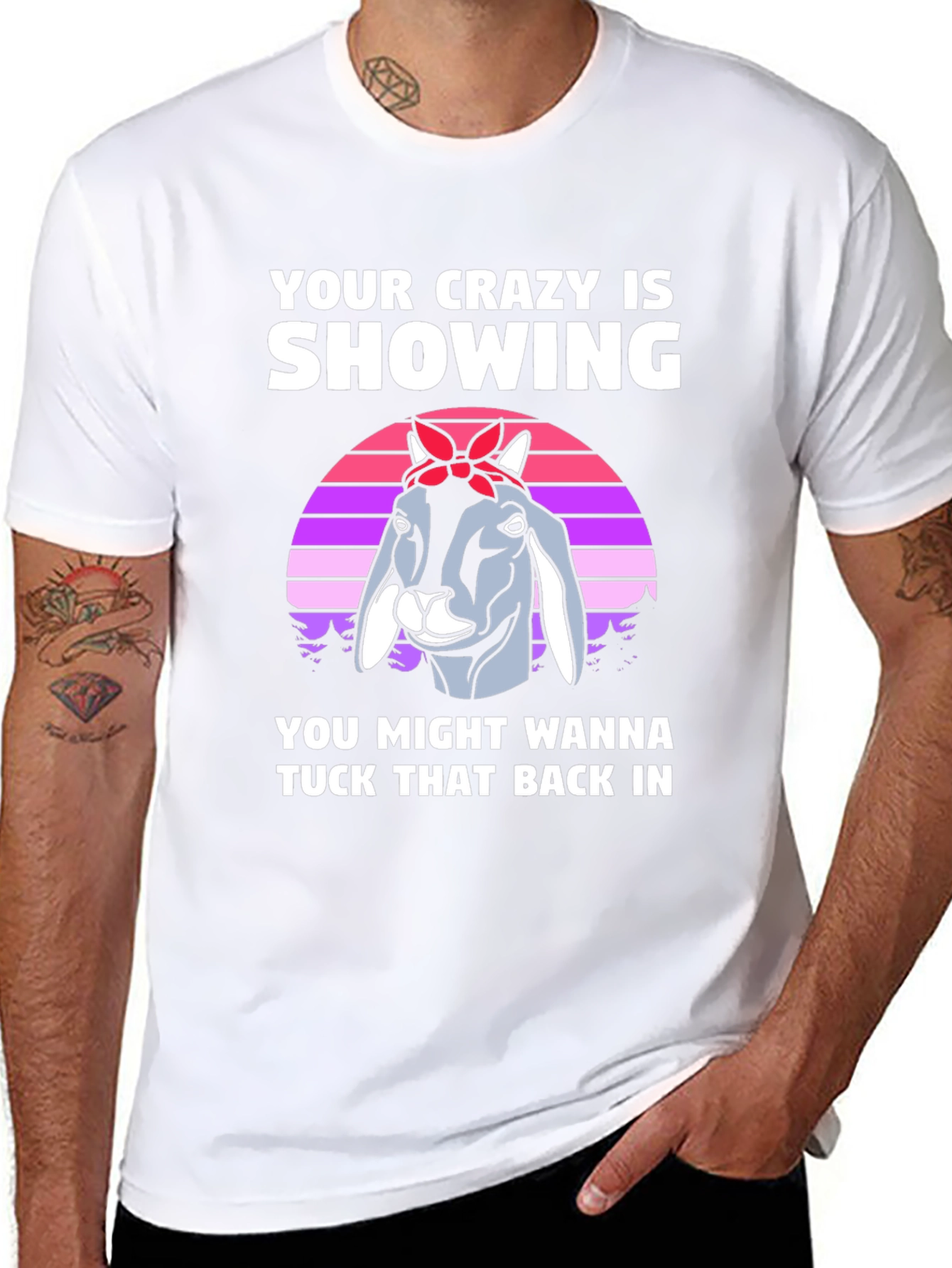 Crazy Goat Graphic Tee - Tuck That Back In