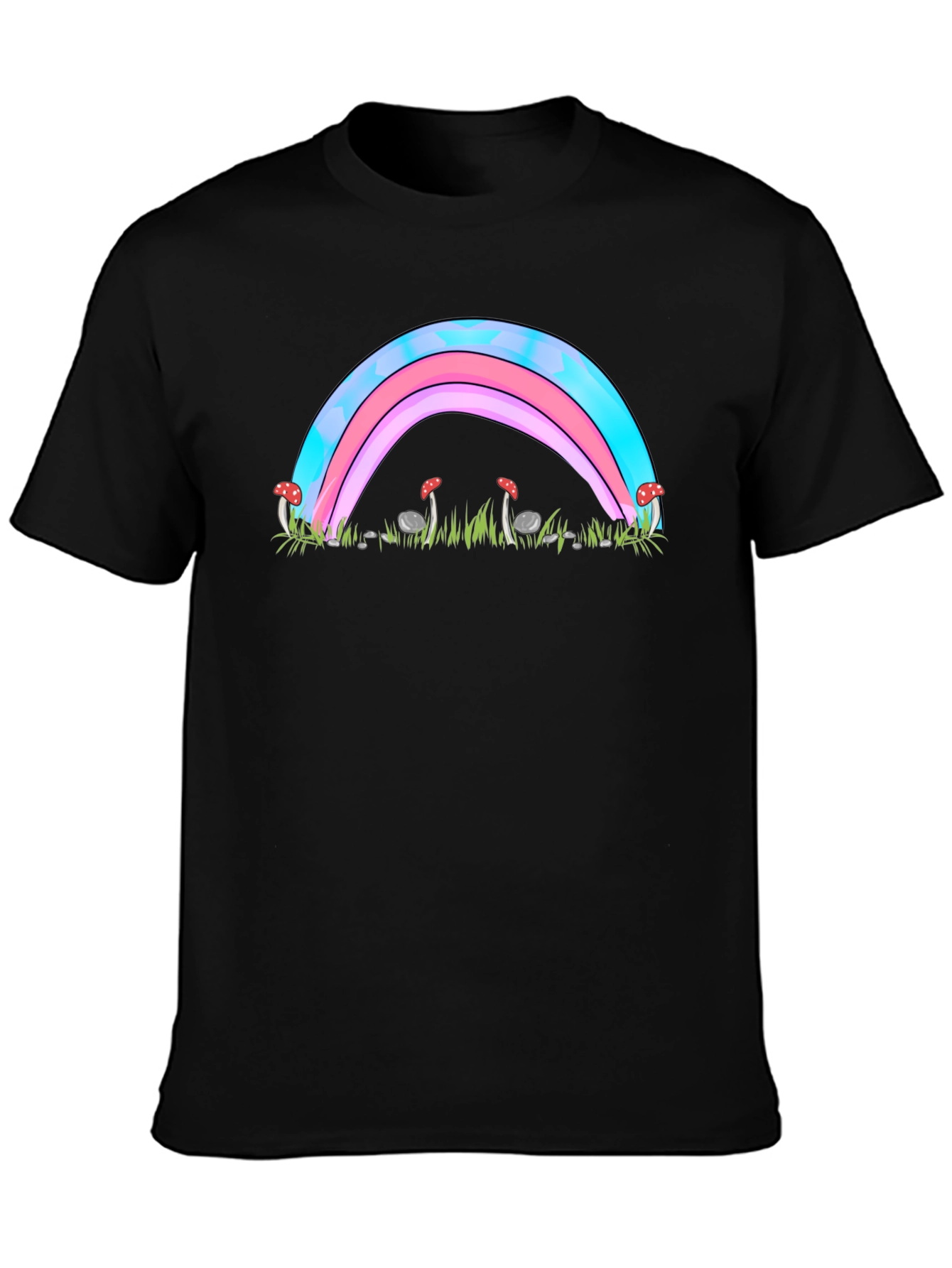 Trans Pride Rainbow & Mushroom Graphic Tee