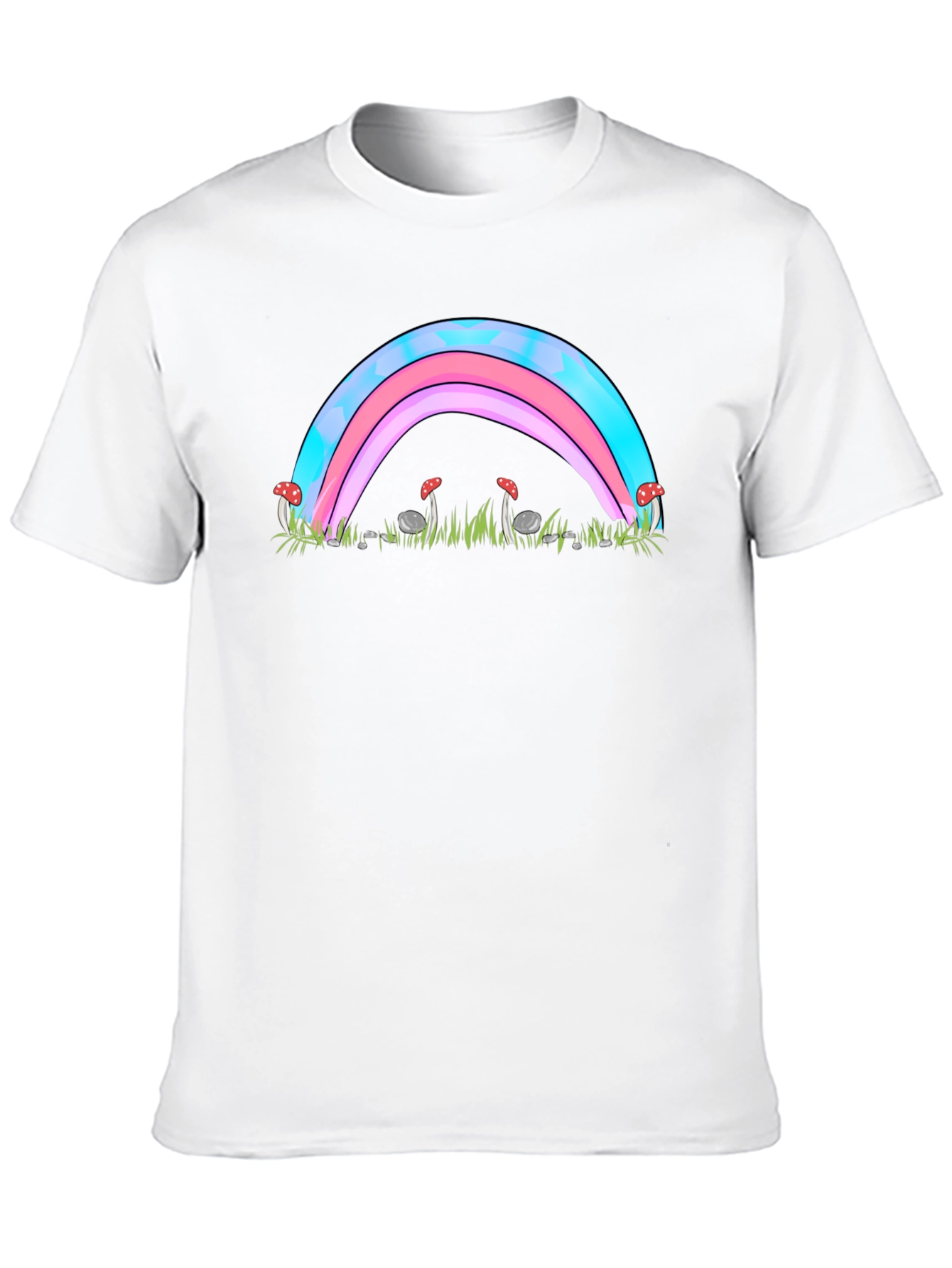 Trans Pride Rainbow & Mushroom Graphic Tee