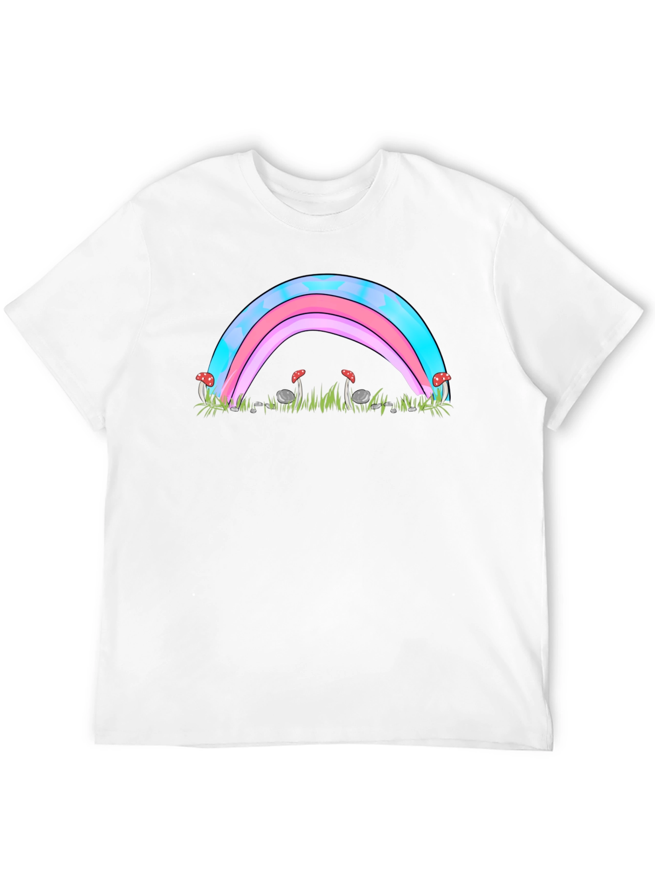 Trans Pride Rainbow & Mushroom Graphic Tee