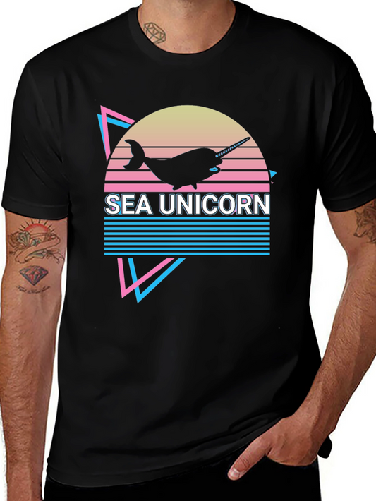 Sea Unicorn Graphic Tee - Retro Style